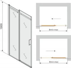 Mexen Sprchové dvere OMEGA sivé sklo, 100 cm