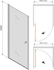 Mexen Sprchové dvere Pretoria 60 cm