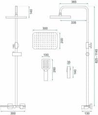 REA Sprchový set Helix tmavo zlatý - vaňová batéria, dažďová, ručná, bidetová sprcha