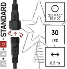 EMOS Štandard LED spojovacia vianočná hviezda KIFO 28,5 cm studená biela