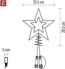 EMOS Štandard LED spojovacia vianočná hviezda KIFO 28,5 cm teplá biela