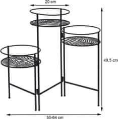 Dekorstyle Stojan na 3 kvetiny čierny