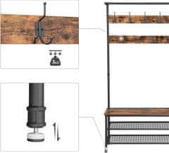 VASAGLE Stojan na topánky a oblečenie Pory hnedo-čierny