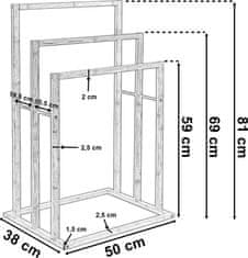 TZB Stojan Laos bambusový 3 vešiaky