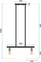 Tutumi Stropné svietidlo APP317-2CP čierne/priehľadné