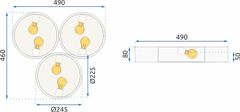Tutumi Stropné svietidlo APP878-C 3x40cm Triple biele