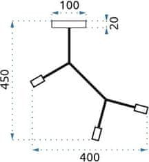 Tutumi Stropné svietidlo Classic Loft APP736-3C čierne