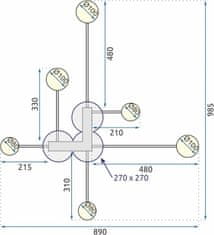 Tutumi Stropné svietidlo Elegant Six LED