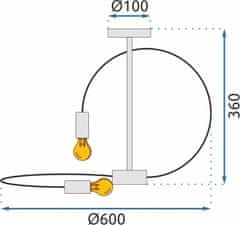 Tutumi Stropné svietidlo Lampa 4 APP1092-4C ružovo zlaté