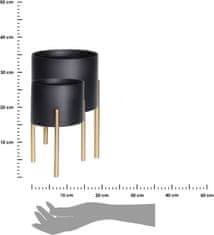 Dekorstyle Súprava kvetináčov SOFIA čierna
