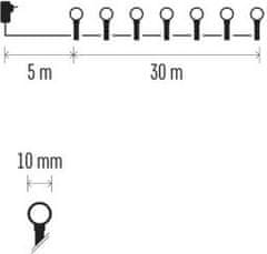 EMOS Svetelná LED reťaz Cherry s časovačom 30 m studená biela