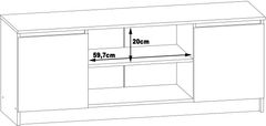 Akord TV stolík Tonon 140 cm biely/grafitový lesk