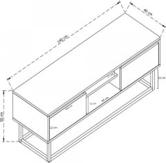 Hanah Home TV stolík Belinda 140 cm borovica