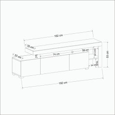 Hanah Home TV stolík Beliz s LED osvetlením biely