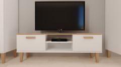 Kocot kids TV stolík DENVER 120 cm biely/dub hickory