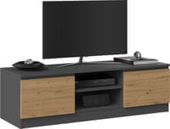 Topeshop TV stolík Malwa 120 cm antracit/dub artisan