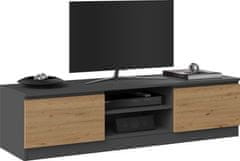 Topeshop TV stolík Malwa 140 cm antracit/dub artisan