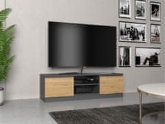 Topeshop TV stolík Malwa 120 cm antracit/dub artisan