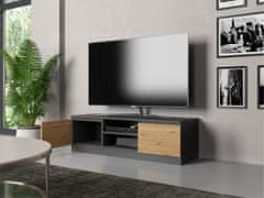 Topeshop TV stolík Malwa 120 cm antracit/dub artisan