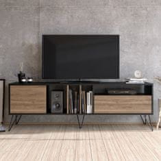 Hanah Home TV stolík Mistico II 180 cm orech/čierna