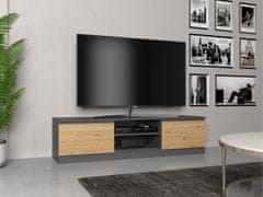 Topeshop TV stolík Malwa 140 cm antracit/dub artisan