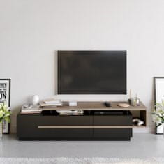 Kalune Design TV stolík PIA 180 cm čierny/orech