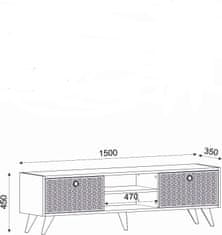 Hanah Home TV stolík New York 150 cm orech