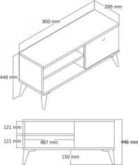 Hanah Home TV stolík Retro 90 cm dub