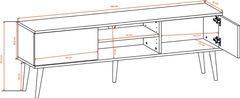 Kocot kids TV stolík TORONTO 160 cm biely