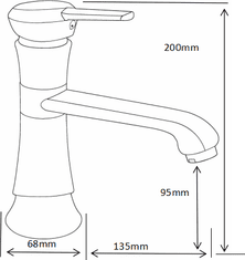 Mexen Umývadlová batéria Rose 200 mm zlatá