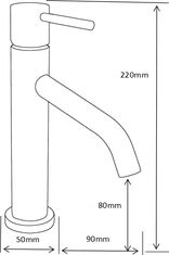 Mexen Umývadlová batéria Rumba 220 mm biela