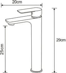Mexen Vysoká umývadlová batéria ALFA chróm/biela