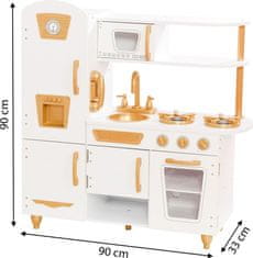 EcoToys Veľká drevená kuchynka pre deti biela