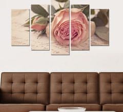 Hanah Home Viacdielny obraz Love Letter With A Rose 110x60 cm