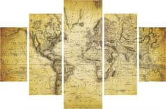 Hanah Home Viacdielny obraz Old Map 92 x 56 cm