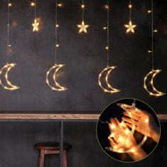 ModernHome Vianočná svetelná LED reťaz Luna Stars 400 cm teplý biely