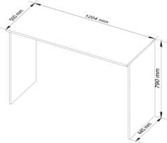 Akord Volně stojící psací stůl B-17 120 cm bílý