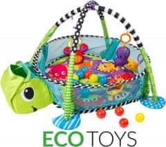 EcoToys Vzdelávacia hracia deka s loptičkami Eco Toys - korytnačka