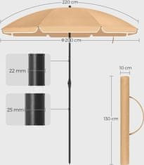 Songmics Záhradný slnečník Kirra taupe