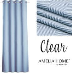 AmeliaHome Záves Clear s priechodkami 140x250 modrý/biely