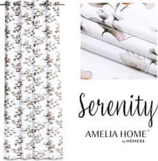 AmeliaHome Záves Serenity so striebornými priechodkami biely/hnedý