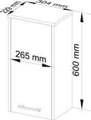 Akord Závesná kúpeľňová skrinka Fin 30 cm wenge