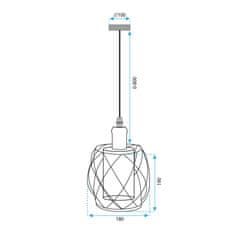 Tutumi Závesná lampa La Belle XII medená