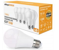 Berge 6x LED žiarovka - E27 - 15W - 1200Lm - neutrálna biela