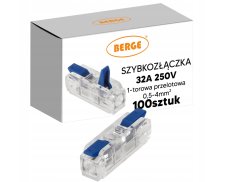 Berge Sada 100x 1stopových 4mm priamych elektrických rýchlospojok