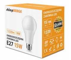 Berge 6x LED žiarovka - E27 - 15W - 1200Lm - neutrálna biela