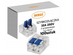 Berge Sada 100x Drôtová elektrická rýchlospojka 32A 2-kolejová 0,2-4mm