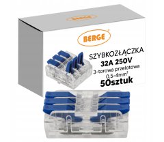 Berge Sada 50x 3-stopových 4mm priamych elektrických rýchlospojok