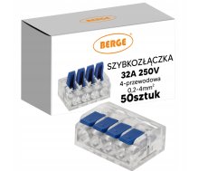 Berge Sada 50x Drôtová elektrická rýchlospojka 32A 4-cestná 0,2-4mm