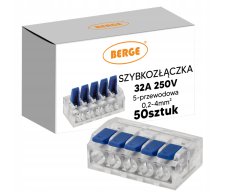 Berge Sada 50x Drôtová elektrická rýchlospojka 32A 5-kolejová 0,2-4mm